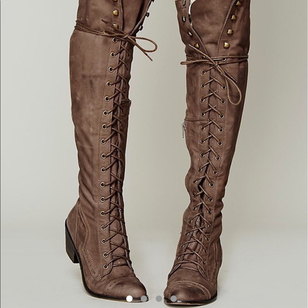 Free People Joe Lace-Up Over-the-Knee Boots
